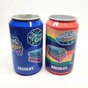Absolut Metal Tumblers Double Walled Drink Cans Set of 2 Reusable Pride Edition